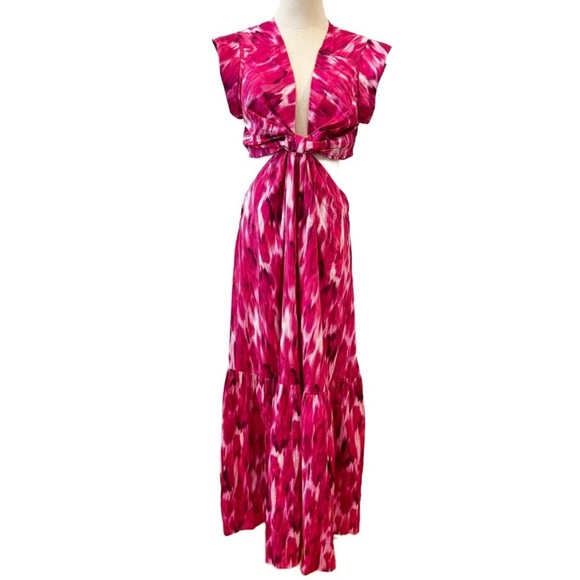 REVOLVE Dresses & Skirts - Jason Wu ~ Pink cut out plunge maxi dress